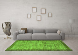 Machine Washable Abstract Green Contemporary Area Rugs in a Living Room,, wshcon297grn