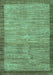 Machine Washable Abstract Turquoise Contemporary Area Rugs, wshcon297turq