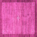 Square Machine Washable Abstract Pink Contemporary Rug, wshcon297pnk