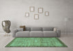 Machine Washable Abstract Turquoise Contemporary Area Rugs in a Living Room,, wshcon297turq