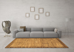 Machine Washable Abstract Brown Contemporary Rug in a Living Room,, wshcon297brn