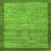 Serging Thickness of Abstract Green Contemporary Rug, con297grn