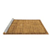 Sideview of Machine Washable Abstract Brown Contemporary Rug, wshcon297brn