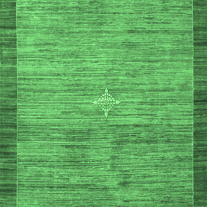 Machine Washable Abstract Emerald Green Contemporary Area Rugs, wshcon297emgrn