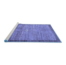 Sideview of Machine Washable Abstract Blue Contemporary Rug, wshcon297blu