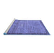 Sideview of Machine Washable Abstract Blue Contemporary Rug, wshcon297blu