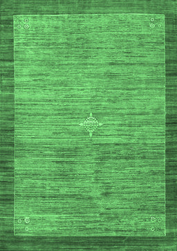 Abstract Emerald Green Contemporary Rug, con297emgrn