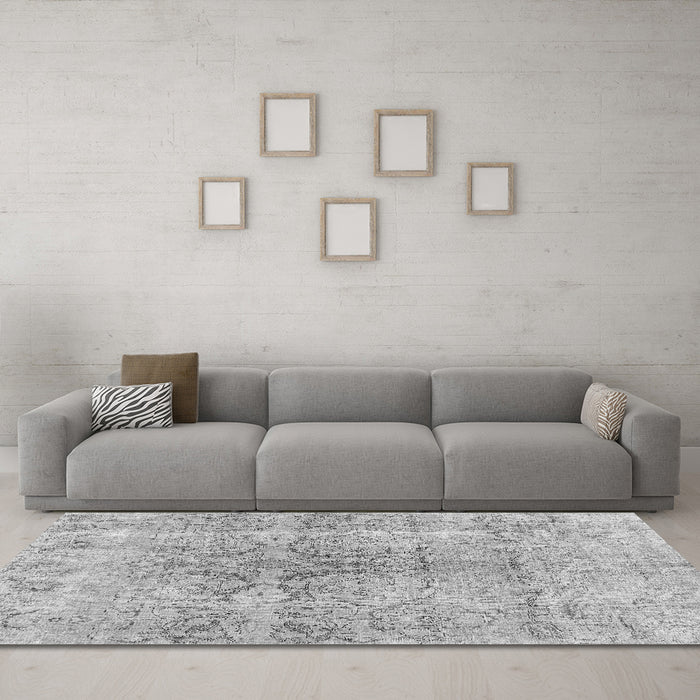 Machine Washable Persian Gray Bohemian Rug in a Living Room,, wshcon2980gry