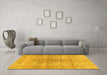 Machine Washable Persian Yellow Bohemian Rug in a Living Room, wshcon2980yw