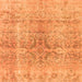 Round Machine Washable Persian Orange Bohemian Area Rugs, wshcon2980org