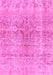 Machine Washable Persian Pink Bohemian Rug, wshcon2980pnk