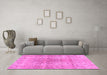 Machine Washable Persian Pink Bohemian Rug in a Living Room, wshcon2980pnk