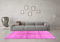 Machine Washable Persian Pink Bohemian Rug, wshcon2980pnk