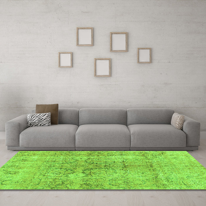 Machine Washable Persian Green Bohemian Area Rugs in a Living Room,, wshcon2980grn