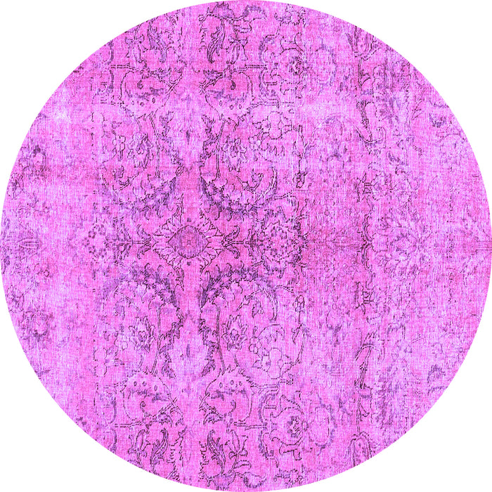 Round Machine Washable Persian Purple Bohemian Area Rugs, wshcon2980pur