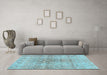 Machine Washable Persian Light Blue Bohemian Rug in a Living Room, wshcon2980lblu