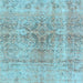 Square Machine Washable Persian Light Blue Bohemian Rug, wshcon2980lblu