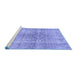 Sideview of Machine Washable Persian Blue Bohemian Rug, wshcon2980blu