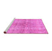 Sideview of Machine Washable Persian Pink Bohemian Rug, wshcon2980pnk