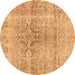 Round Persian Brown Bohemian Rug, con2980brn