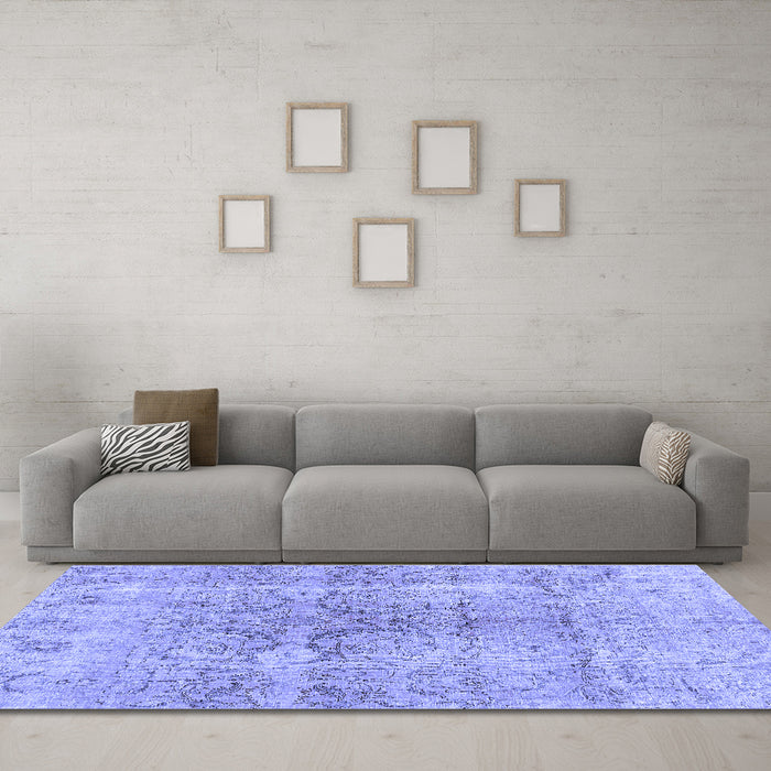 Machine Washable Persian Blue Bohemian Rug in a Living Room, wshcon2980blu