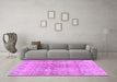 Machine Washable Persian Purple Bohemian Area Rugs in a Living Room, wshcon2980pur