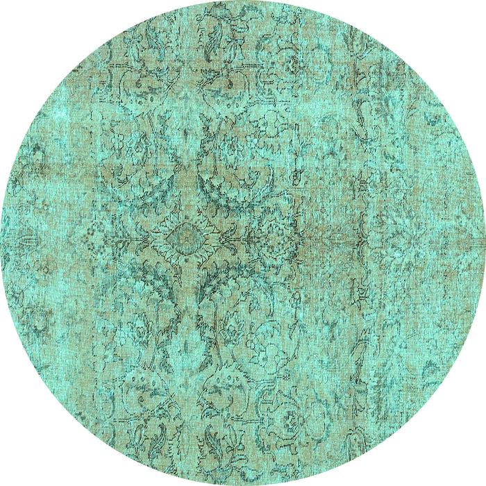 Round Persian Turquoise Bohemian Rug, con2980turq