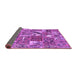 Sideview of Patchwork Purple Transitional Rug, con2981pur