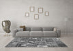 Machine Washable Patchwork Gray Transitional Rug in a Living Room,, wshcon2981gry