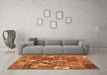 Machine Washable Patchwork Orange Transitional Area Rugs in a Living Room, wshcon2981org