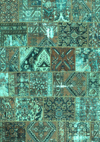 Patchwork Turquoise Transitional Rug, con2981turq