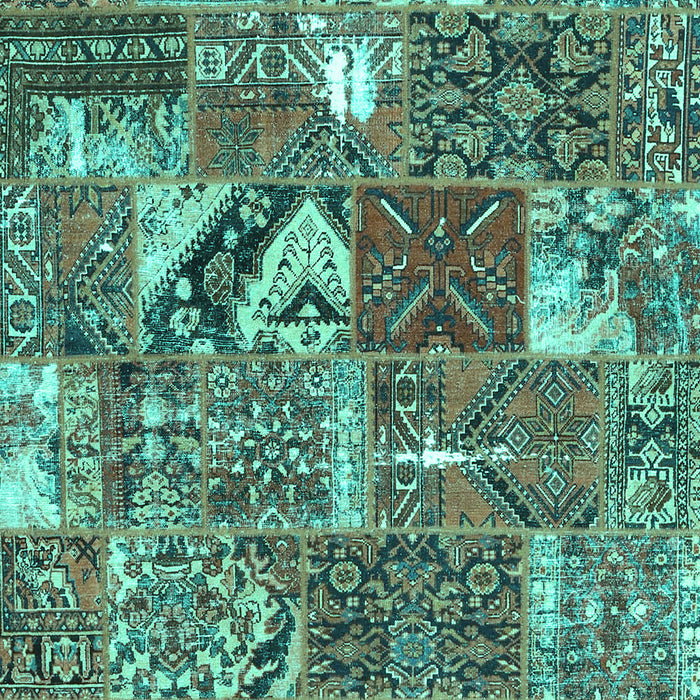 Patchwork Turquoise Transitional Rug, con2981turq