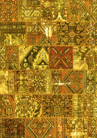 Patchwork Yellow Transitional Rug, con2981yw