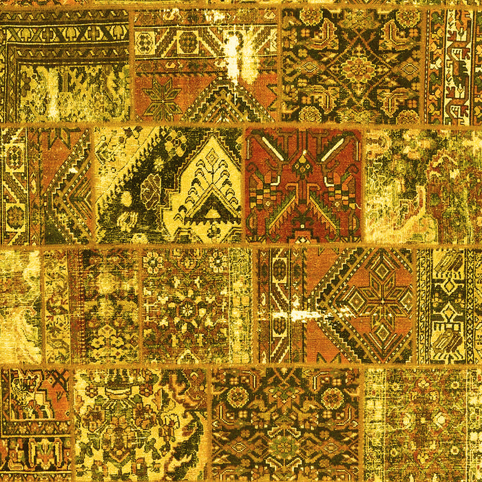Patchwork Yellow Transitional Rug, con2981yw