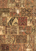 Machine Washable Patchwork Brown Transitional Rug, wshcon2981brn