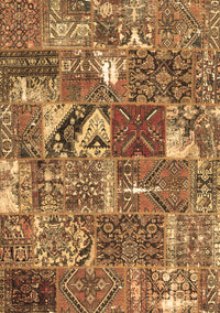 Patchwork Brown Transitional Rug, con2981brn