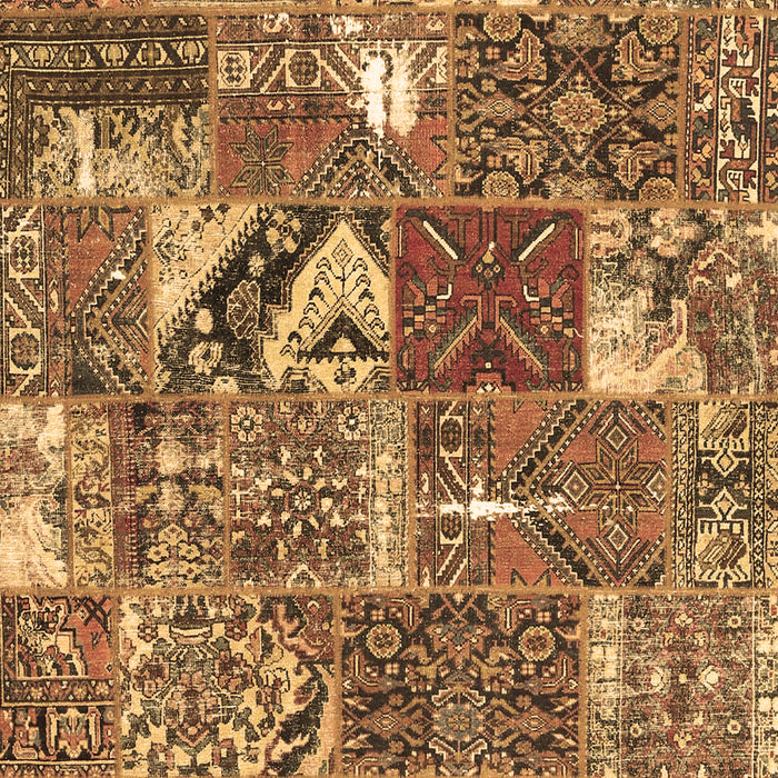 Patchwork Brown Transitional Rug, con2981brn