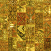 Square Patchwork Yellow Transitional Rug, con2981yw