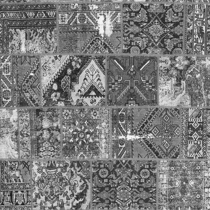 Serging Thickness of Machine Washable Patchwork Gray Transitional Rug, wshcon2981gry