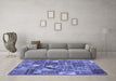 Machine Washable Patchwork Blue Transitional Rug in a Living Room, wshcon2981blu