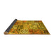 Sideview of Patchwork Yellow Transitional Rug, con2982yw