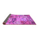 Sideview of Patchwork Purple Transitional Rug, con2982pur