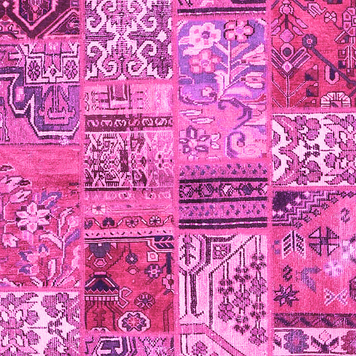 Patchwork Pink Transitional Rug, con2982pnk