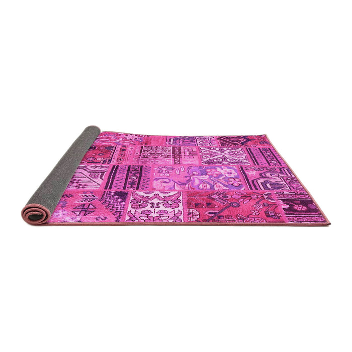 Sideview of Patchwork Pink Transitional Rug, con2982pnk