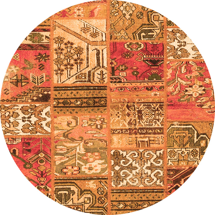 Square Patchwork Orange Transitional Rug, con2982org