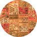 Square Patchwork Orange Transitional Rug, con2982org