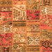 Serging Thickness of Patchwork Orange Transitional Rug, con2982org