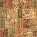 Square Patchwork Brown Transitional Rug, con2982brn