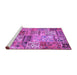 Sideview of Machine Washable Patchwork Purple Transitional Area Rugs, wshcon2982pur