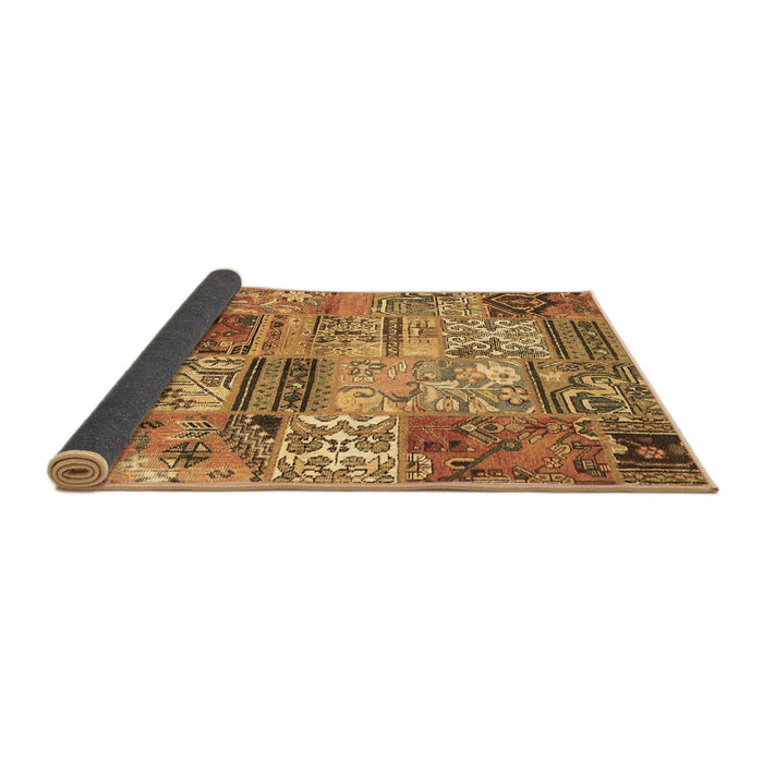 Sideview of Patchwork Brown Transitional Rug, con2982brn